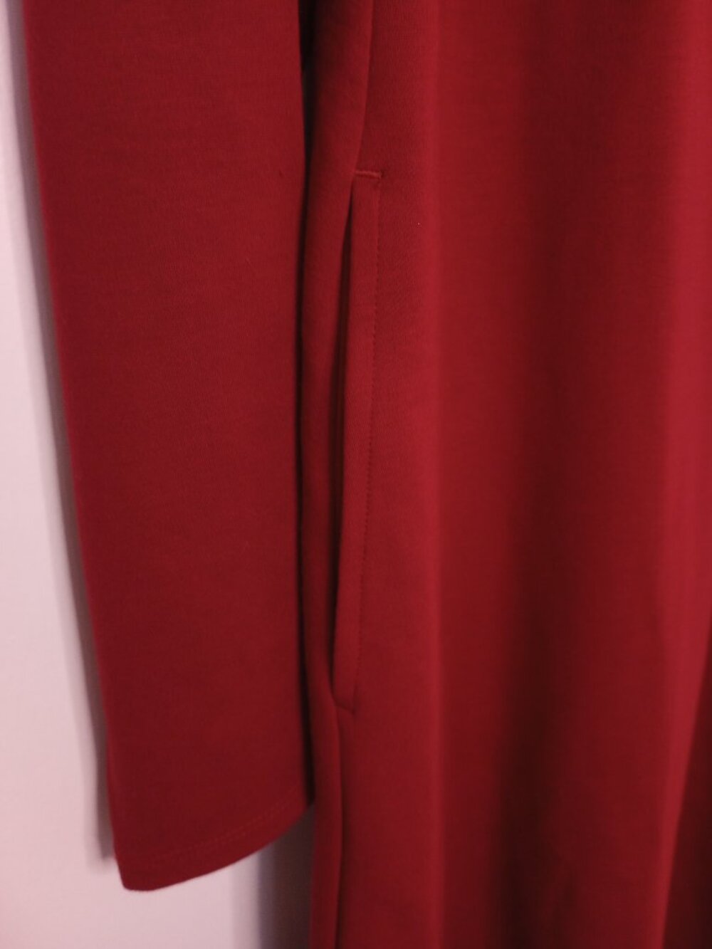 J. Jill Wearever Cherrywine V-neck Long Sleeve Fit-and-Flare Midi Dress - Picture 9 of 12